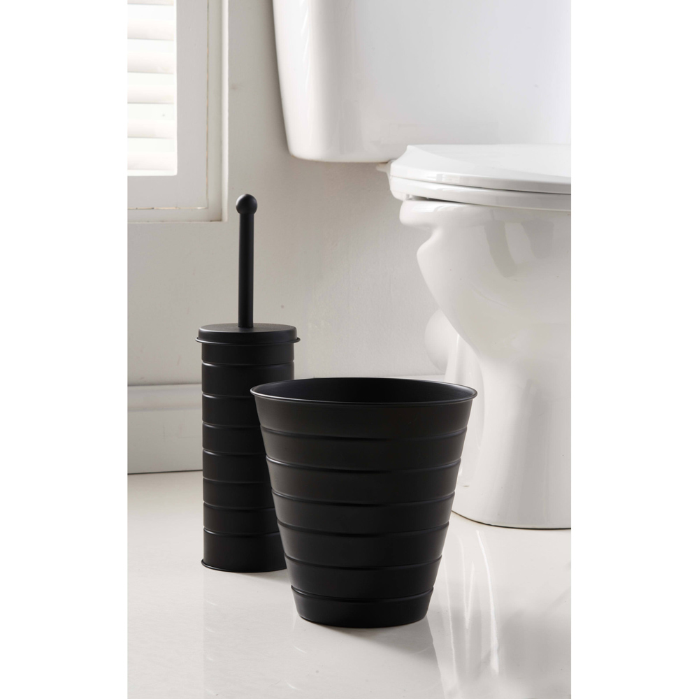 OurHouse Black Toilet Brush and Bin Image 6