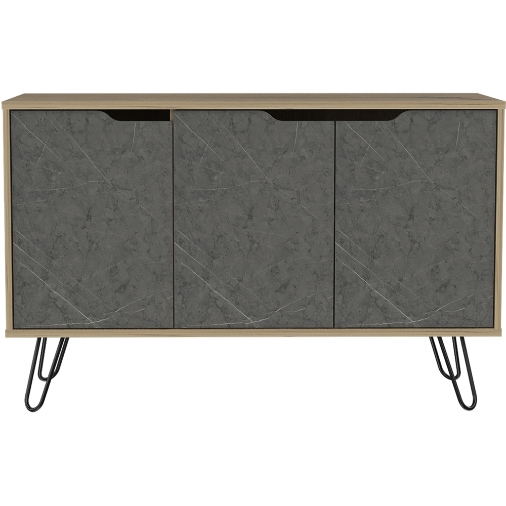 Core Products Manhattan 3 Doors Pine and Grey Medium Sideboard Image 3