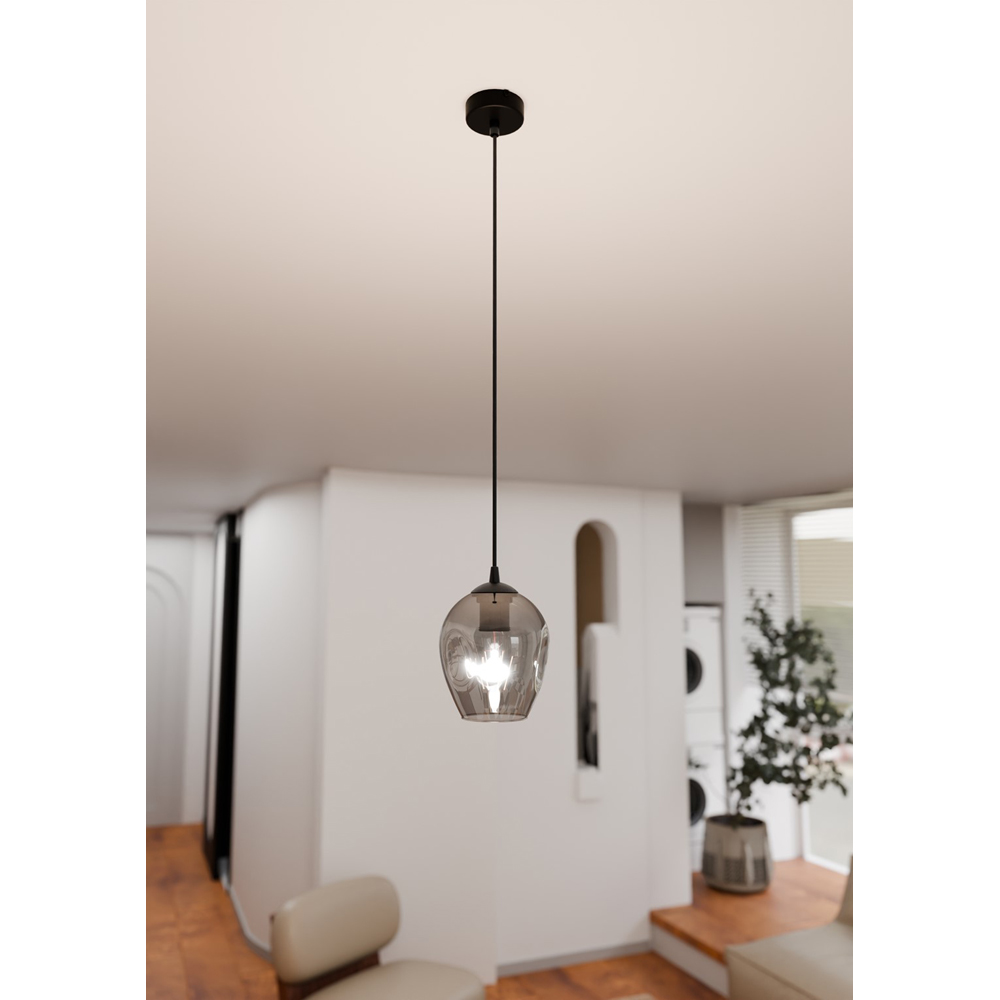Emibig Istar Single Light Graphite Shade Black E27 Ceiling Pendant Light Image 6