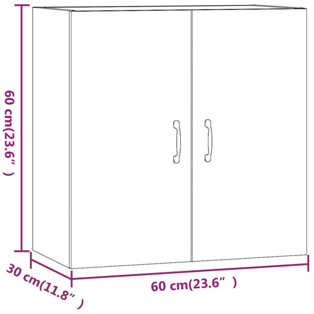 vidaXL 2 Door Brown Oak Wall Cabinet Image 8