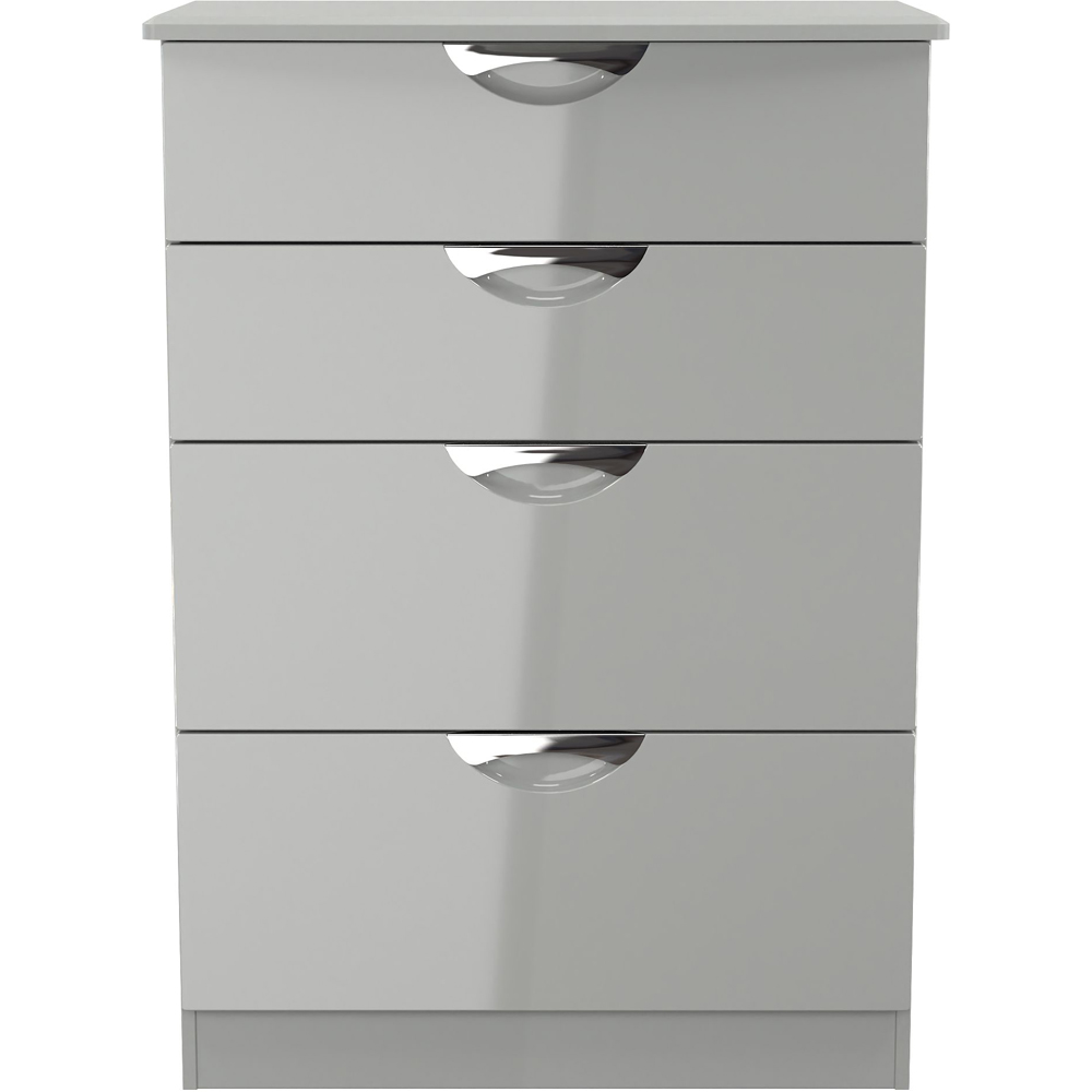 Crowndale Camden 4 Drawer Grey Gloss and Dusk Grey Deep Chest of Drawers Ready Assembled Image 2