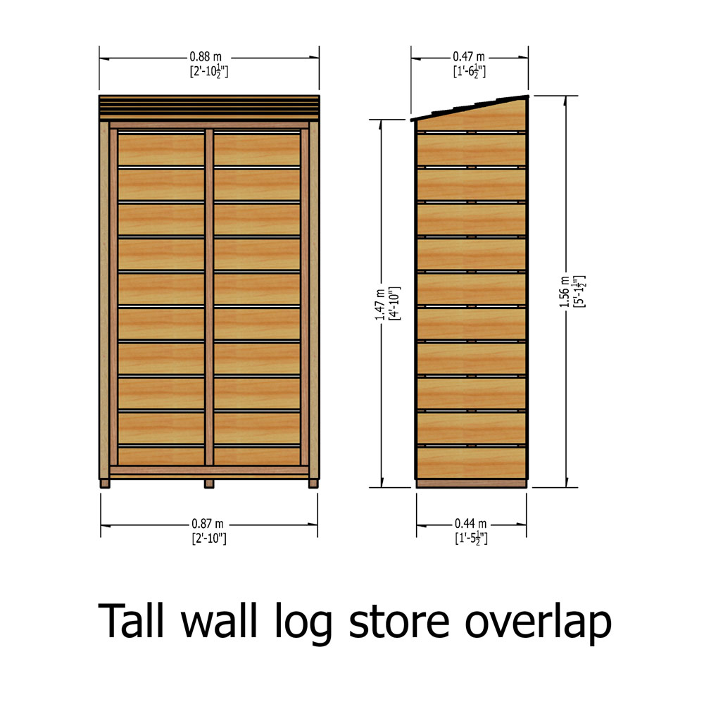 Shire 2.1 x 5.1ft Tall Sawn Wall Log Store Image 4
