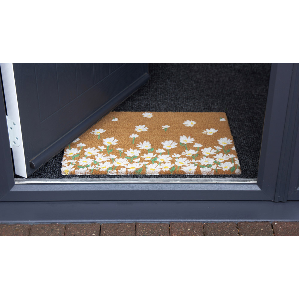 Eselle Astley Daisy Printed Neutral Coir Door Mat 40 x 60cm Image 3