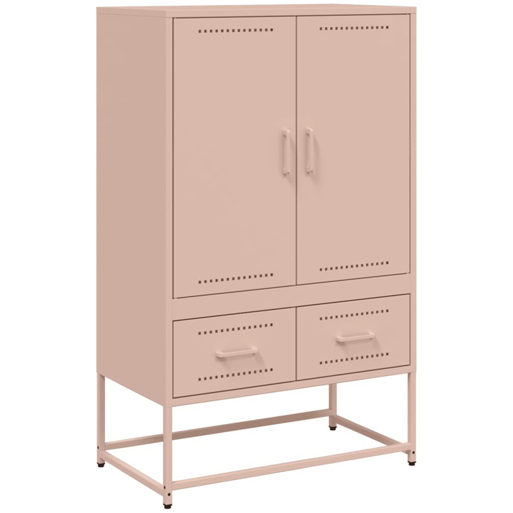 vidaXL 2 Door 2 Drawer Pink Steel Highboard Image 2