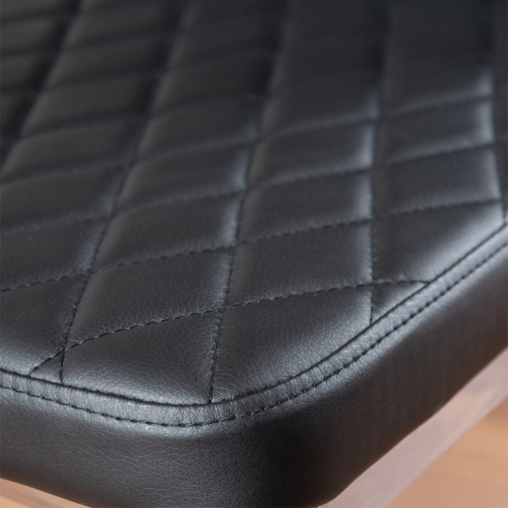 Furniturebox Solo Valera 6 Seater Dining Set Marble Effect and Black Image 8