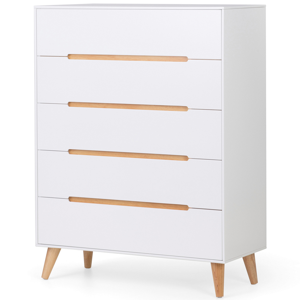 Julian Bowen Alicia 5 Drawer Matt White Chest of Drawers Image 2