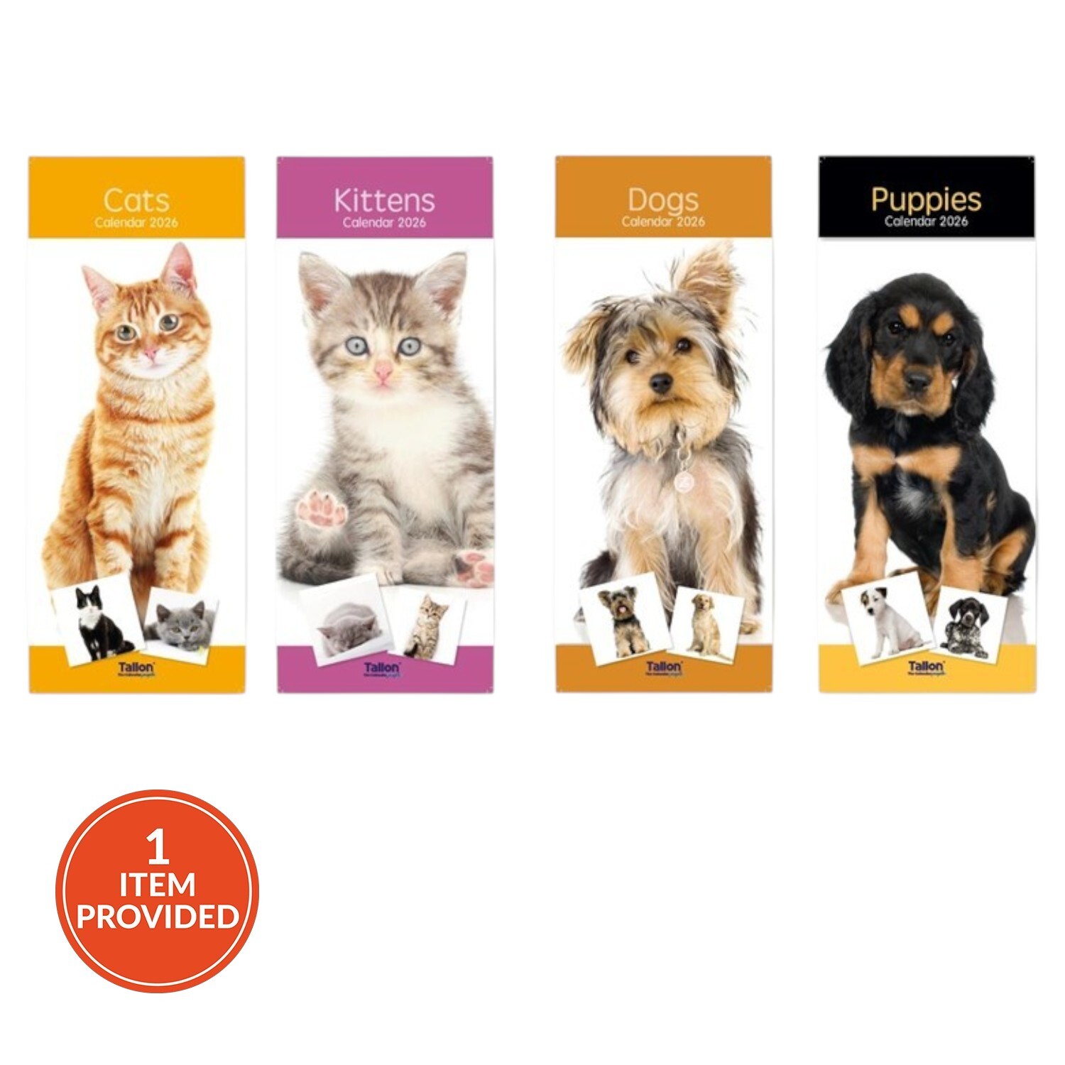 2026 Kittens or Puppies Slim Calendar Image 1
