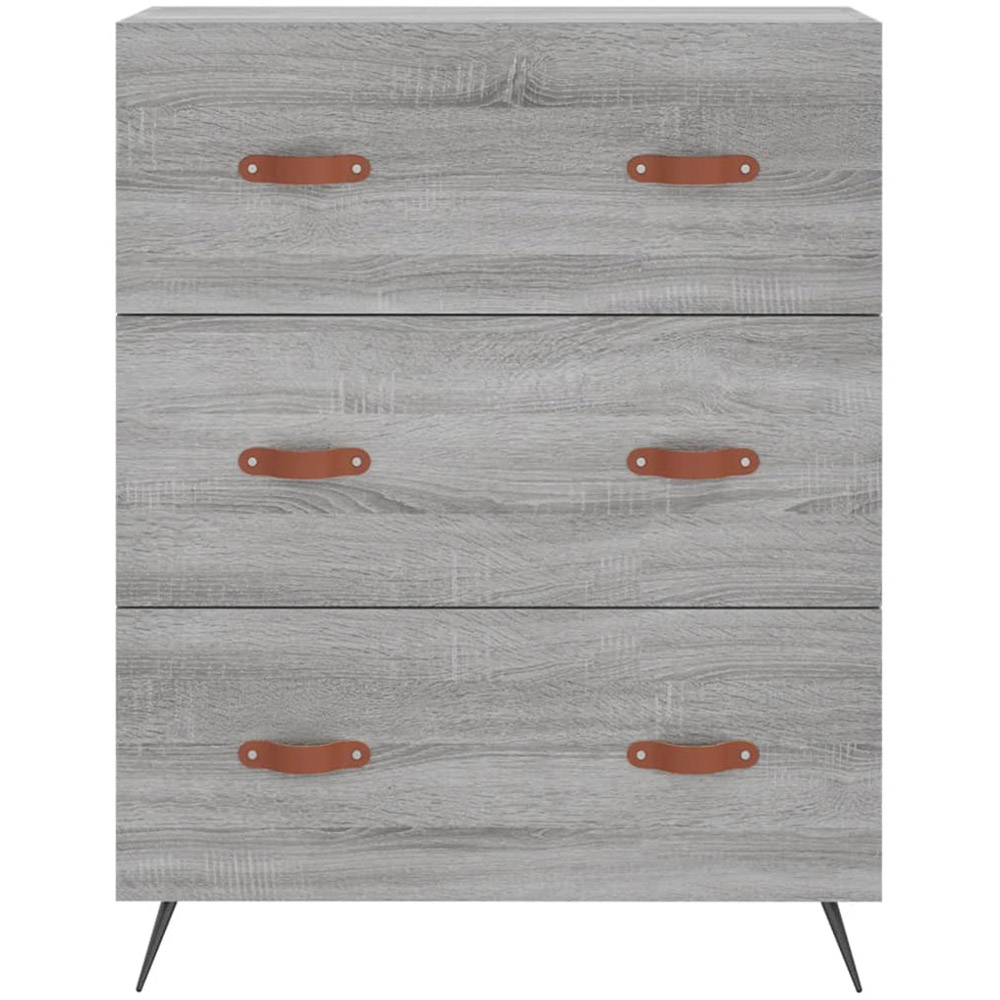 vidaXL 2 Glass Door 3 Drawer Grey Sonoma Highboard Image 8