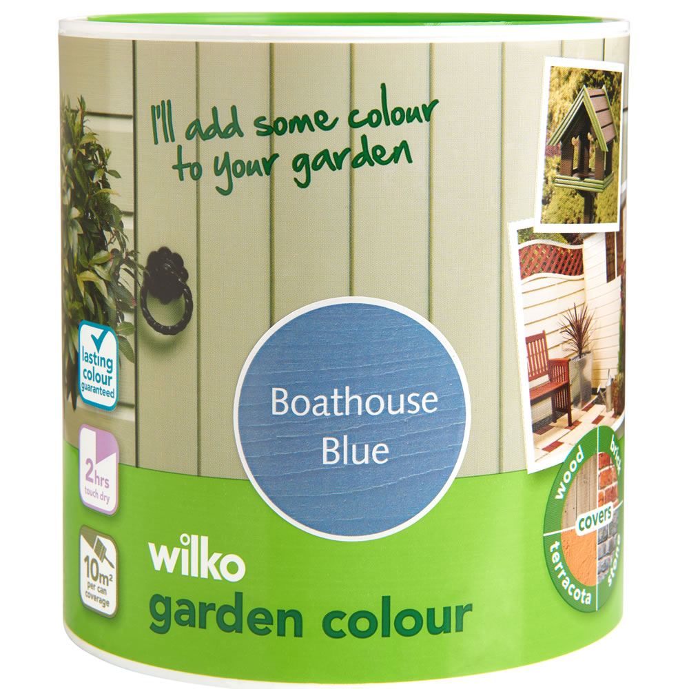 Wilko Garden Colour Boathouse Blue Exterior Paint 1L Image