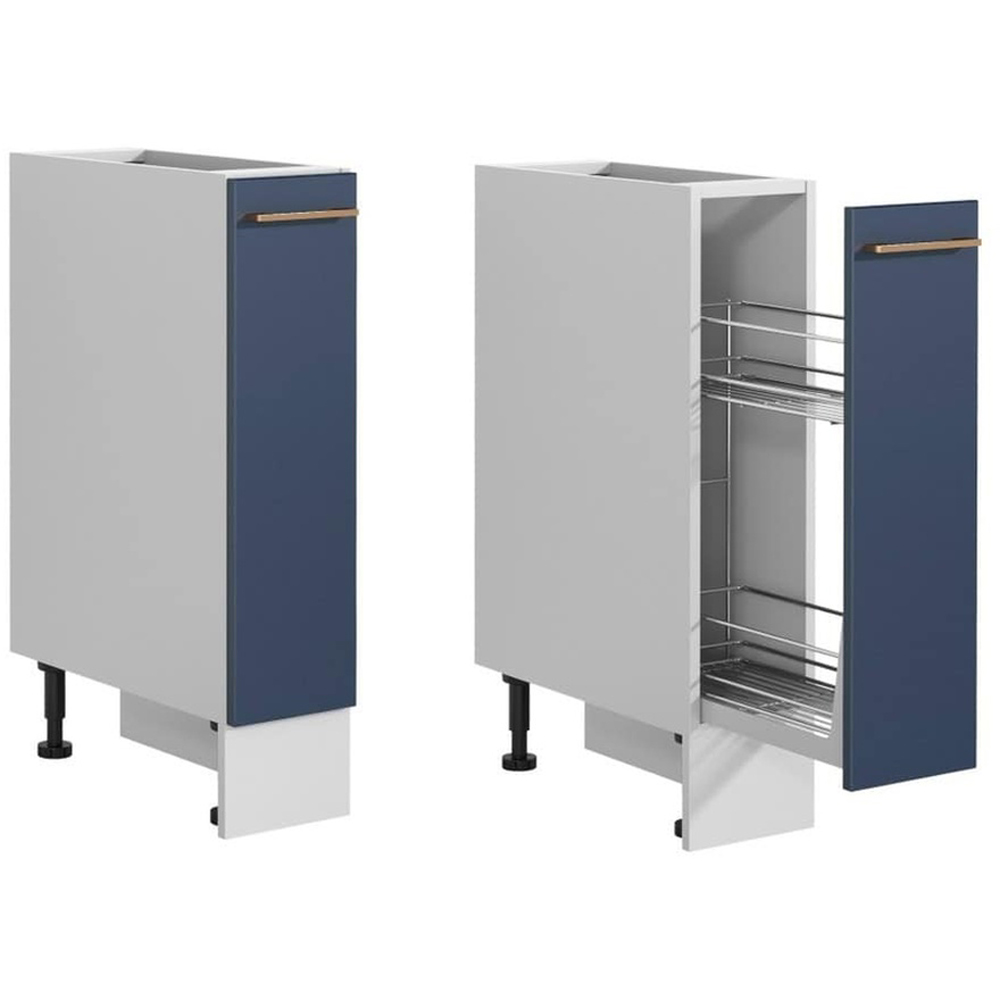 Impact Furniture Nora Dark Navy Freestanding Pull Out Storage Kitchen Cabinet Base Unit 200mm Image 2