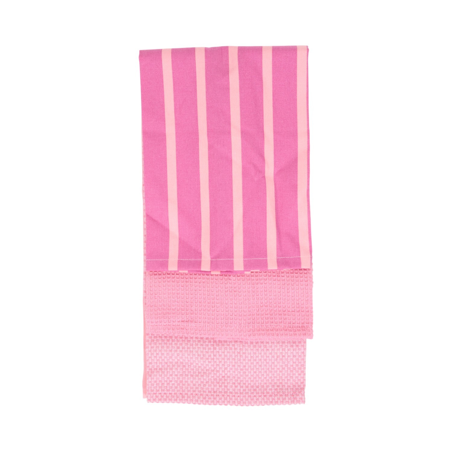 Pack of 3 Stripe Tea Towels Pink Image 2