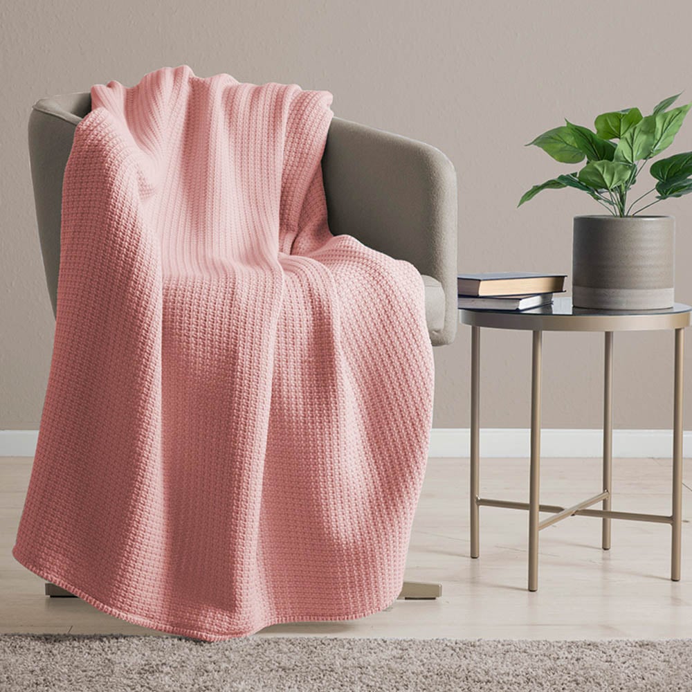 Serene Coral Waffle Throw 150 x 200cm Image 2