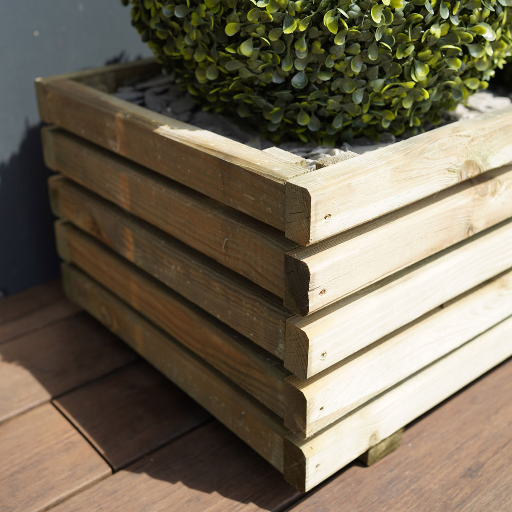 Cerland Kub Wooden Rectangular Planter 80cm Image 4