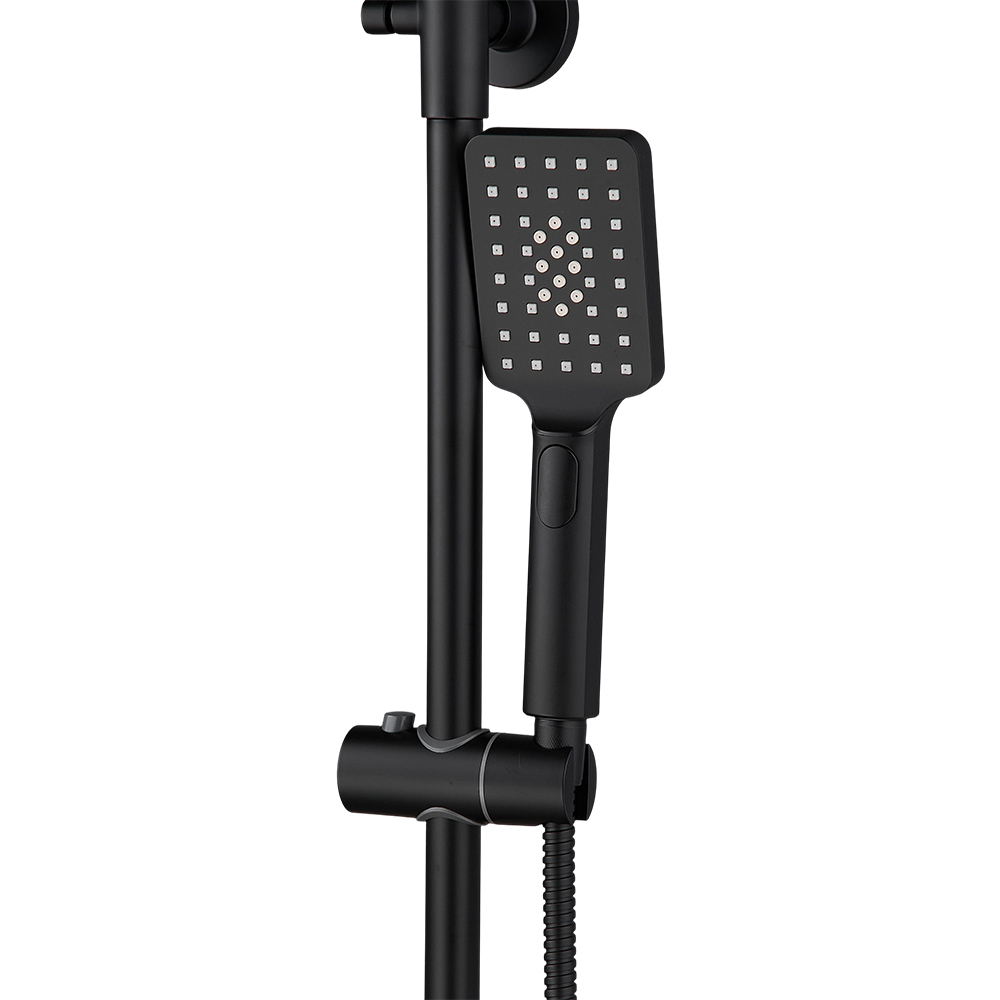 Living and Home Black Stainless Steel Shower Mixer Set Image 5