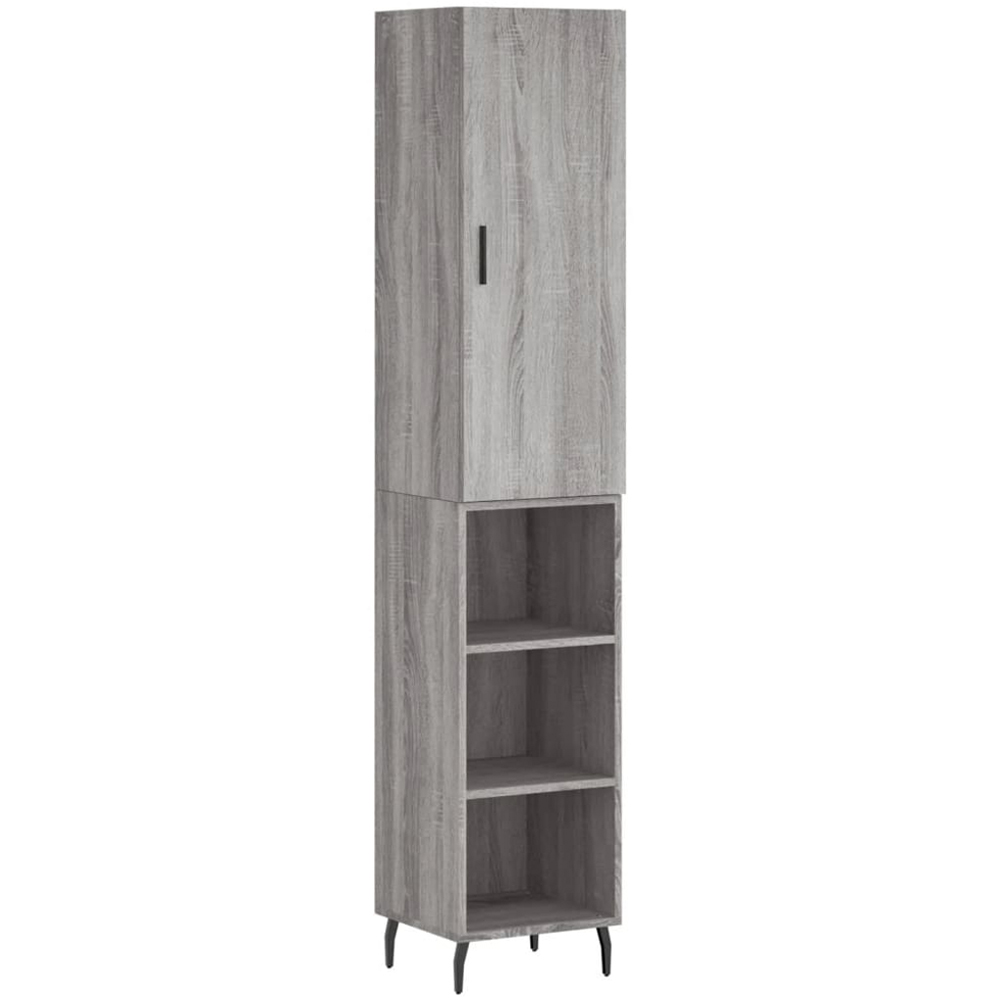 vidaXL Single Door 3 Shelf Grey Sonoma Highboard Image 2