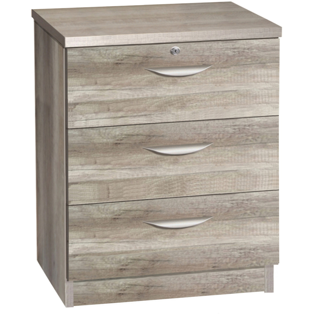 R White Cabinets 3 Drawer Grey Storage Chest Image 2