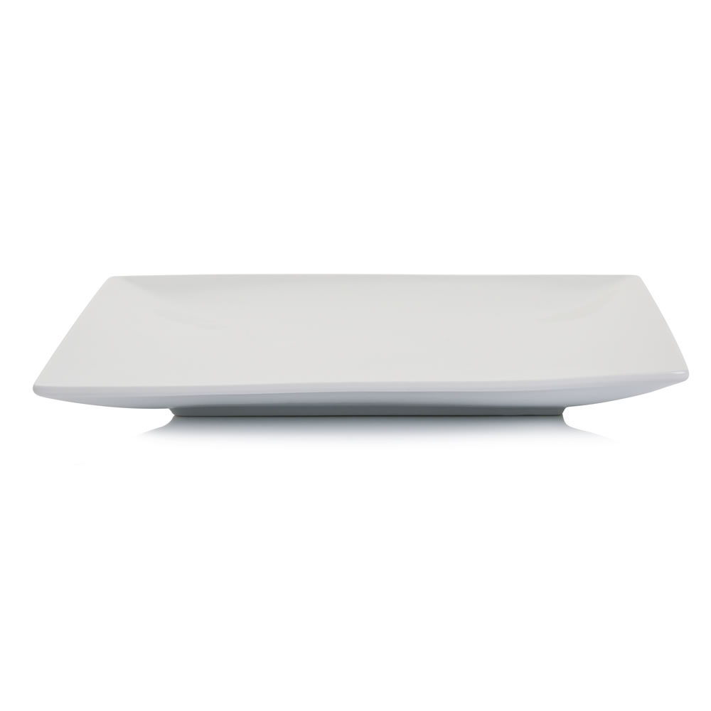 Wilko White Ceramic Square Dinner Plate Image 2