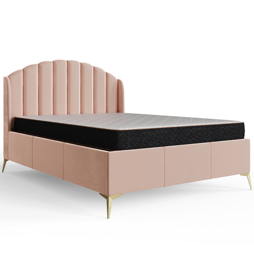 GFW Pettine Double Blush Pink End Lift Ottoman Bed Image 2