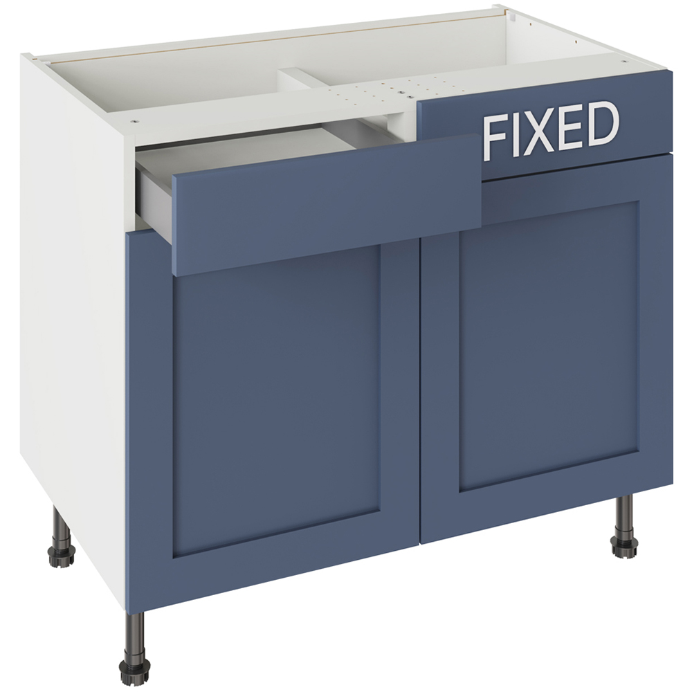 Kitchen Kit Shaker Matt Alby Blue Drawerline Base Cabinet 1000mm Image 2