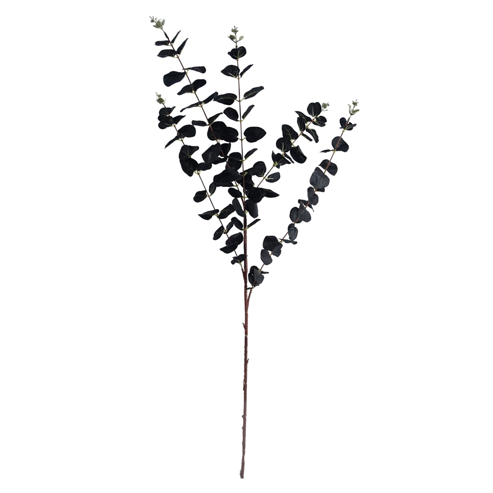 Leaf Yellow and Black Lily and Eucalyptus Artificial Flower Bundle with Vase 100cm 10 Pack Image 4