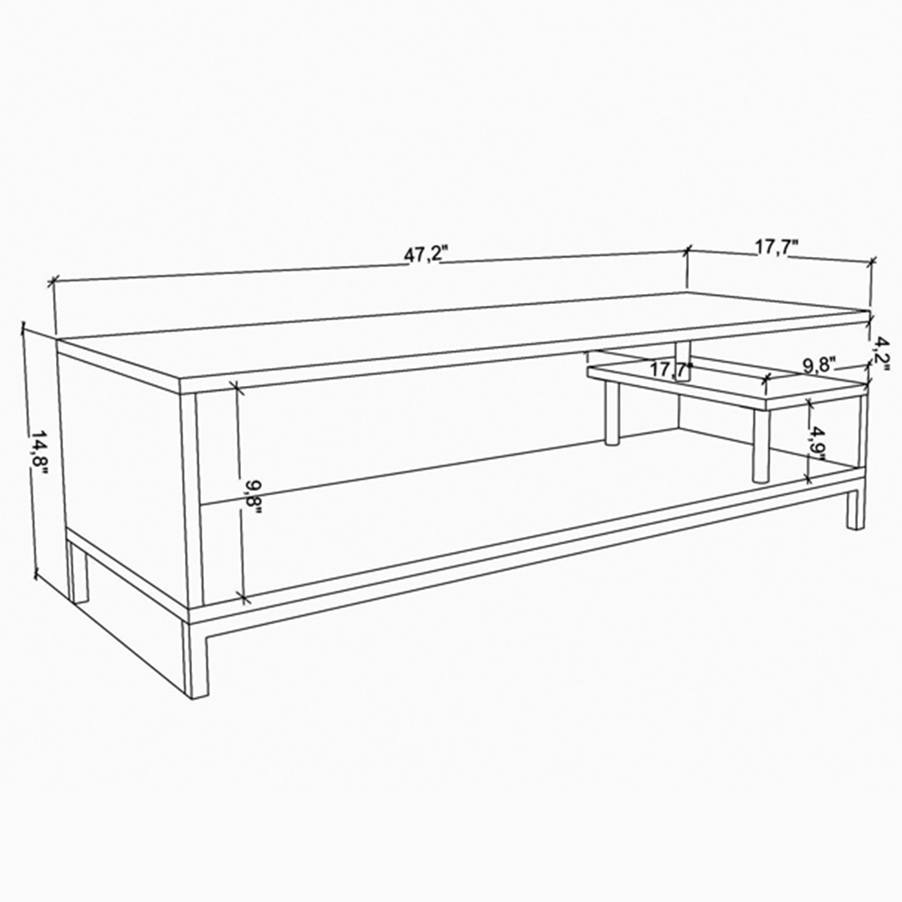 Decorotika Reilly 2 Shelf Gold and Anthracite TV Unit Image 6