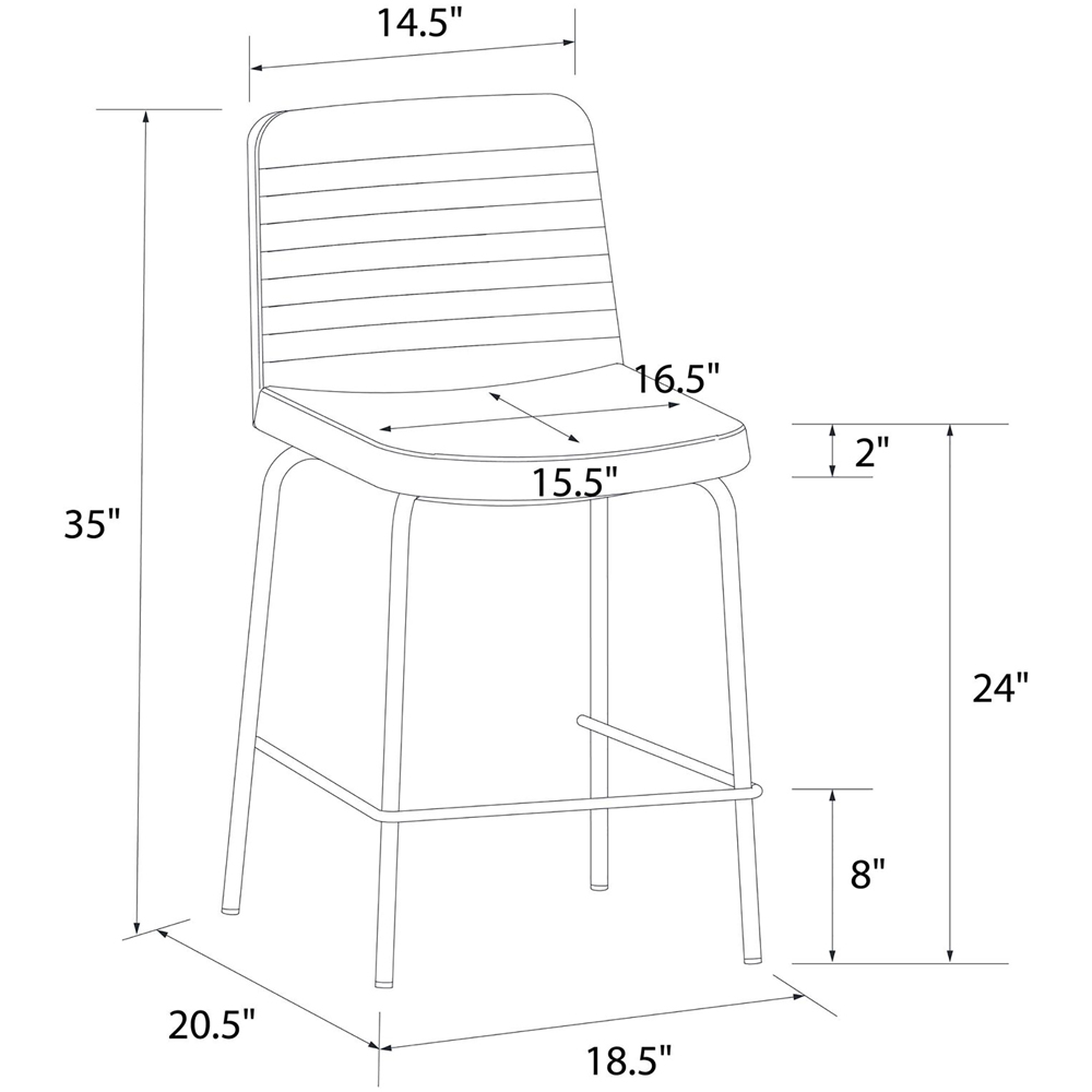 Dorel Corey Grey Faux Leather Counter Stool Image 9