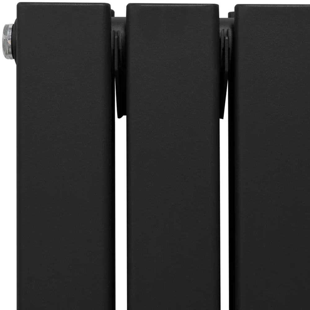 Monster Shop 6012BTU Black Flat Panel Mirror Radiator with Valves 1800 x 425mm Image 4