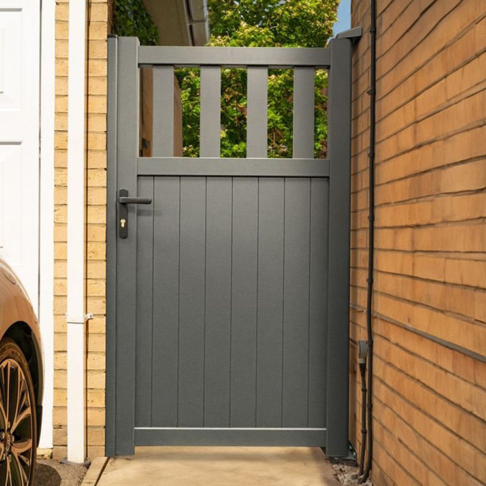 Readymade Gates Anthracite Grey Aluminium Vertical Mix Infill Pedestrian Gate 1600 x 1100mm Image 2