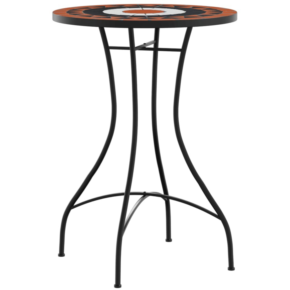 Walplus 2 Seater Terracotta and White Ceramic Mosaic Bistro Table Image 3