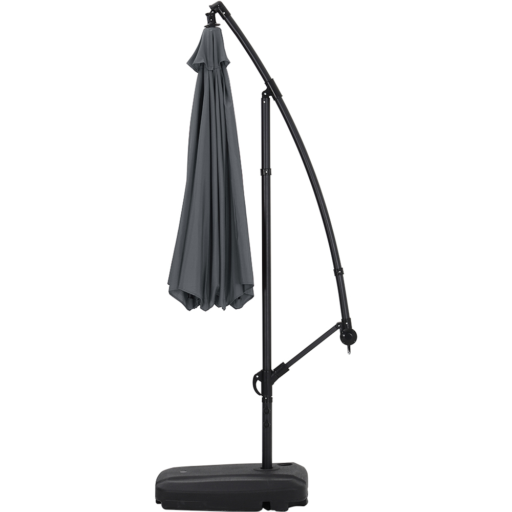 Living and Home Dark Grey Cantilever Parasol 3m with 60L Fillable Base Image 4