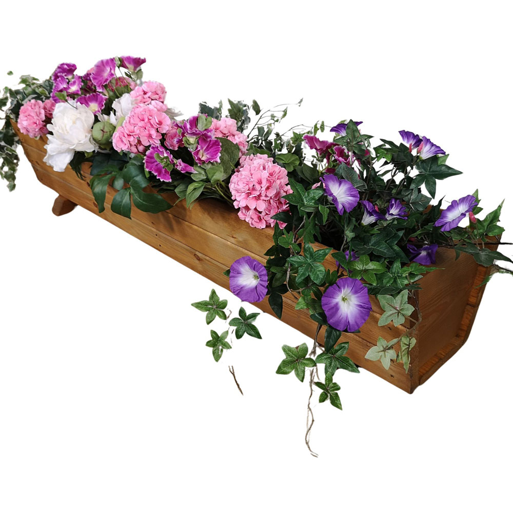 Tom Chambers Rustic Wood Effect Hand Made Garden Planter Image 1