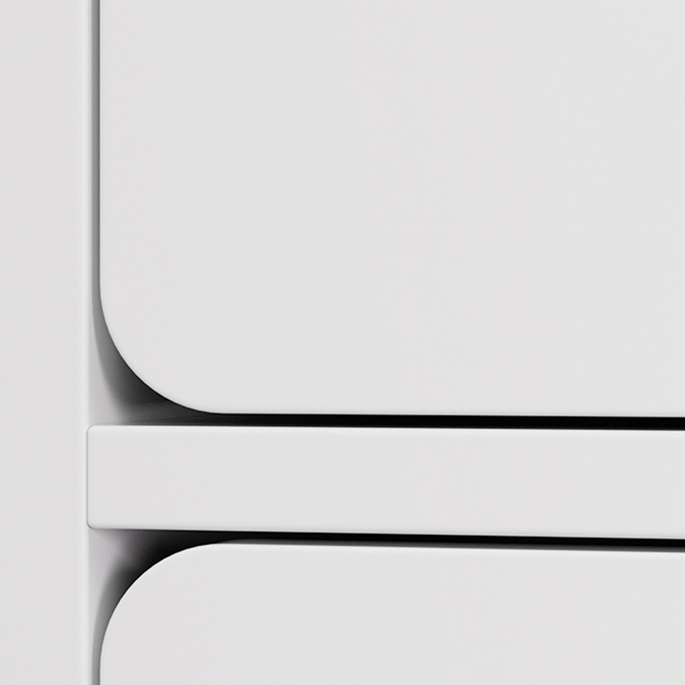 Living and Home 3 Drawer Warm White Bedside Table Image 3