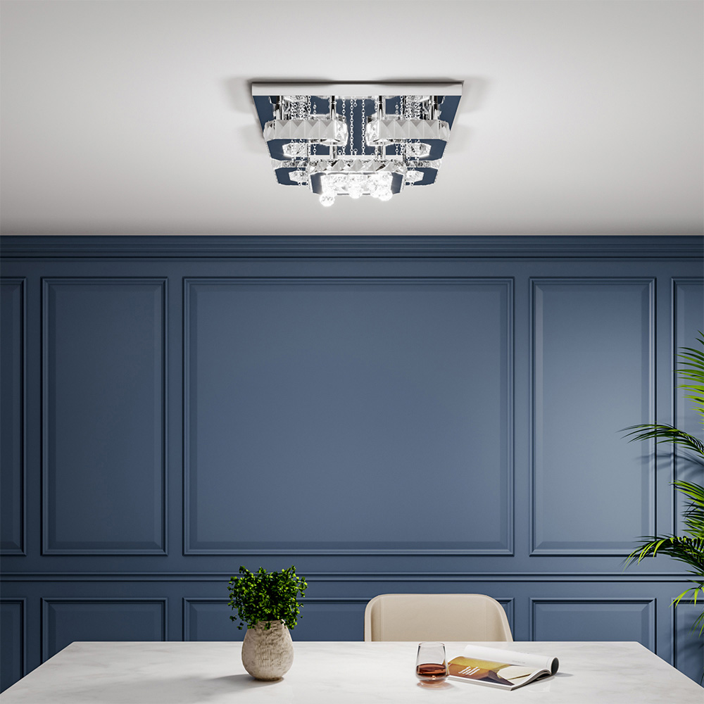 Living and Home Modern Crystal LED Ceiling Light Image 4