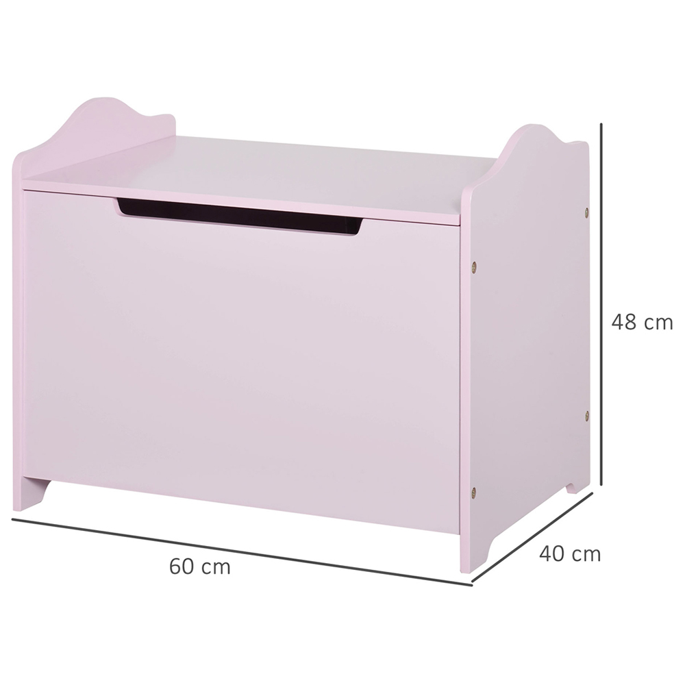 HOMCOM Kids Pink Storage Box with Lid Image 8