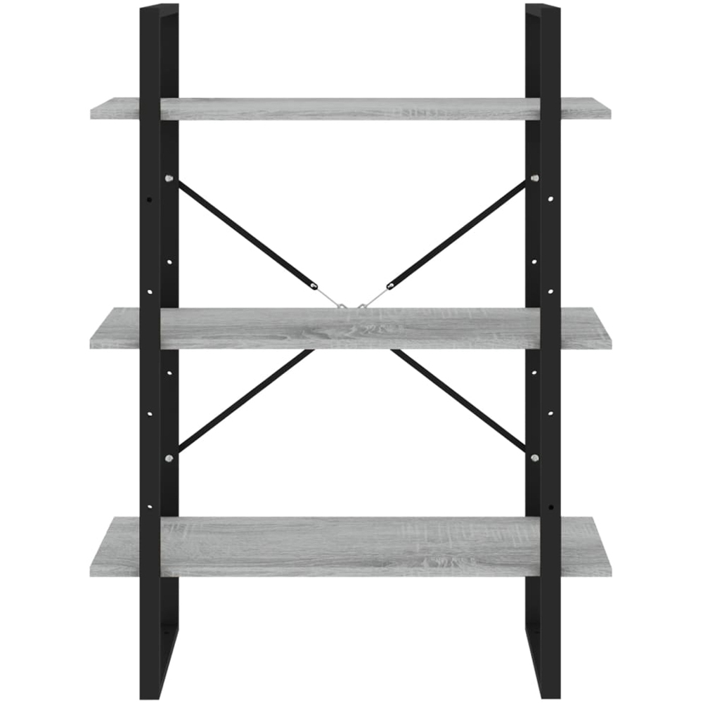 vidaXL 3 Shelf Grey Sonoma Oak Bookcase Image 3