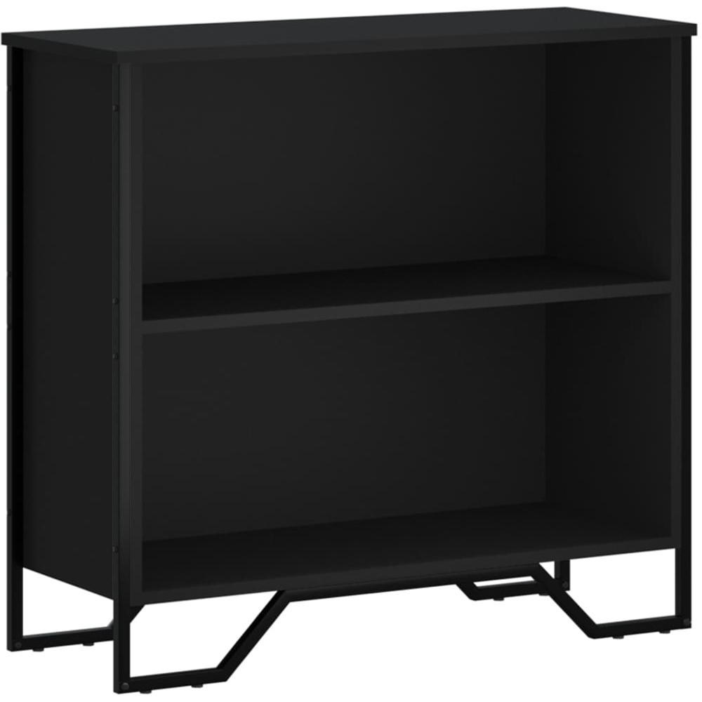 vidaXL 2 Shelf Black Bookcase Image 2