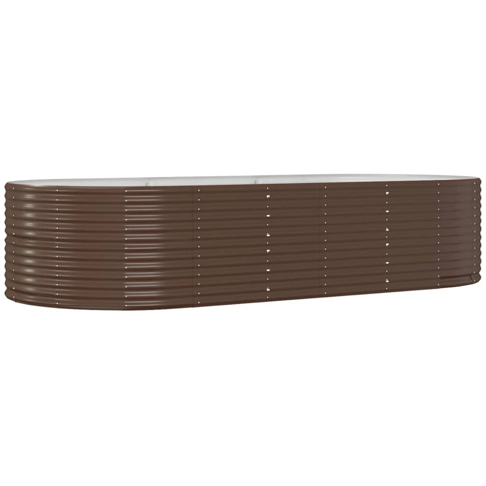 vidaXL Brown Galvanised Steel Raised Garden Bed 68 x 140 x 291cm Image 1