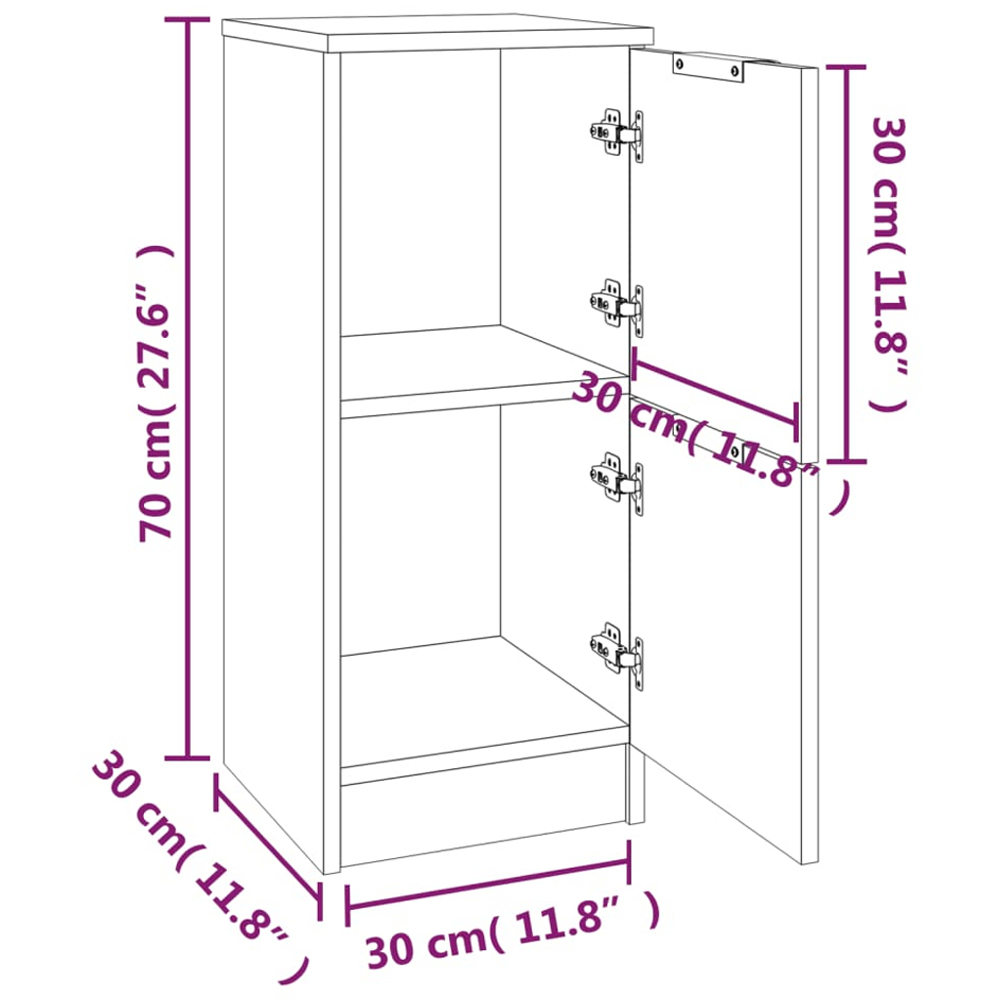 vidaXL 2 Door Smoked Oak Sideboard Image 9