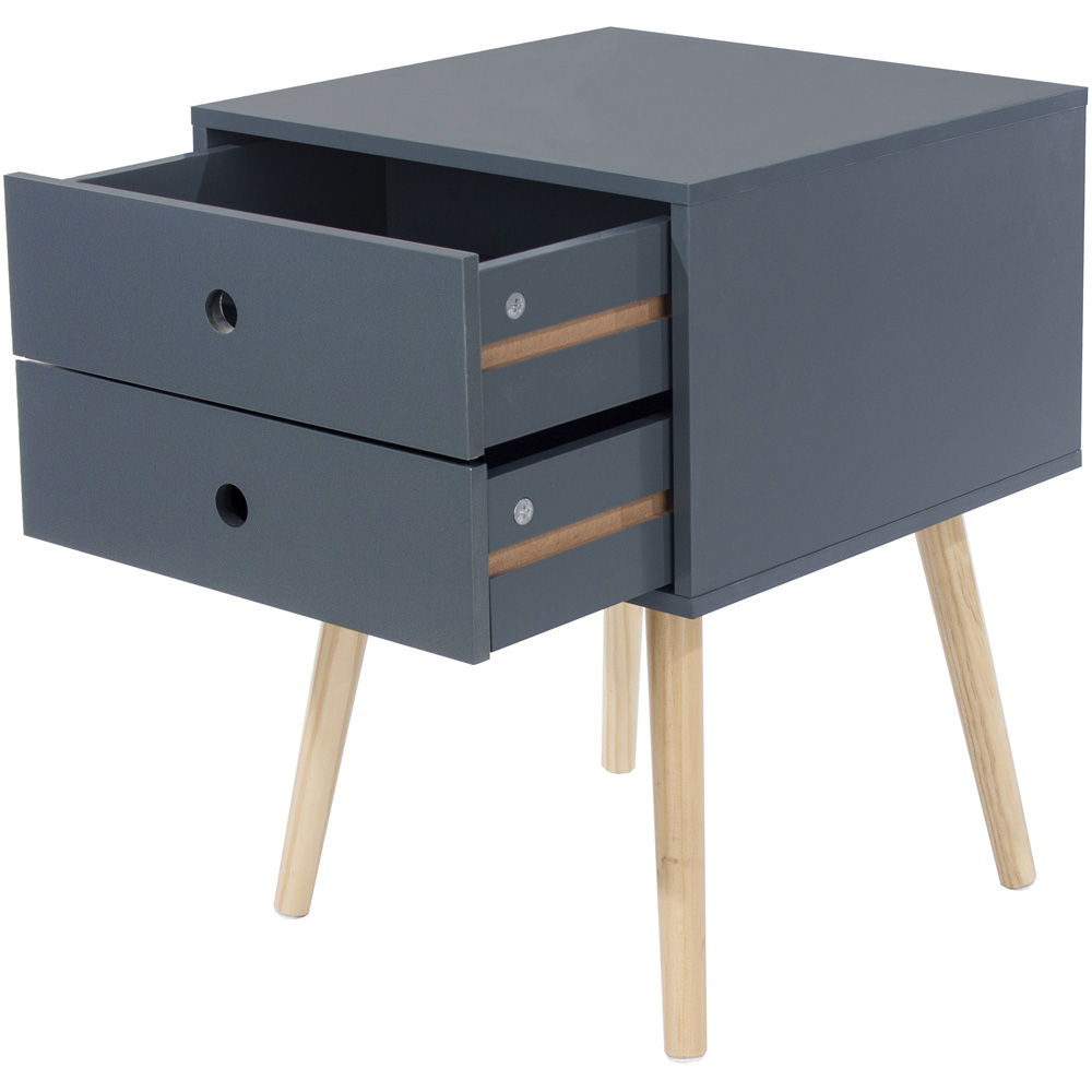 Scandia 2 Drawer Midnight Blue Bedside Table Image 4