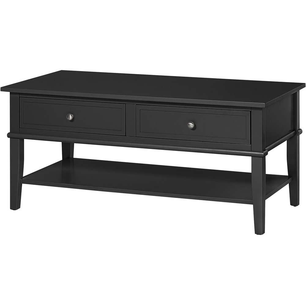 Dorel Franklin 2 Drawer Single Shelf Black Coffee Table Image 5