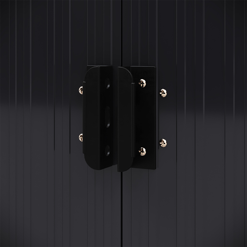 Living and Home 7.7 x 4.3ft Galvanised Steel Acrylic Storage Shed Black Image 6