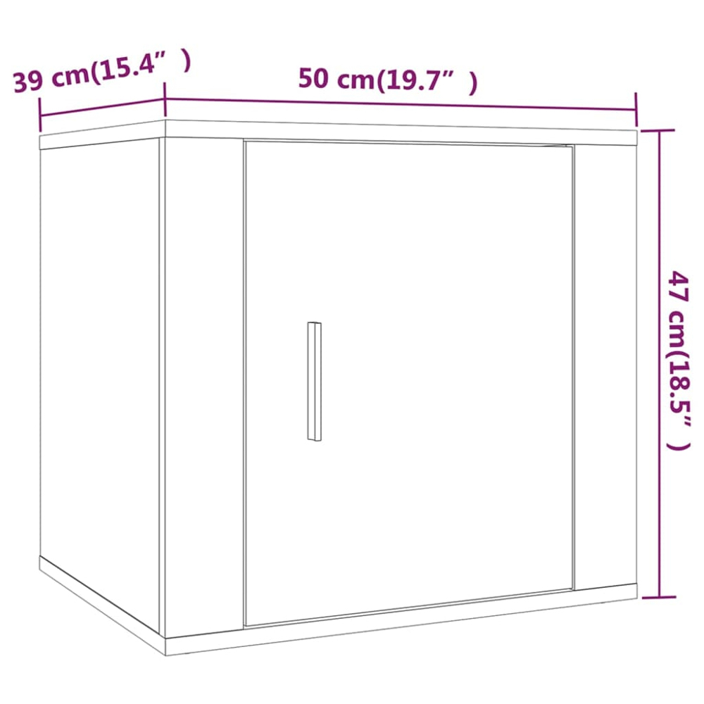 vidaXL Single Door Grey Wooden Bedside Cabinet Image 8