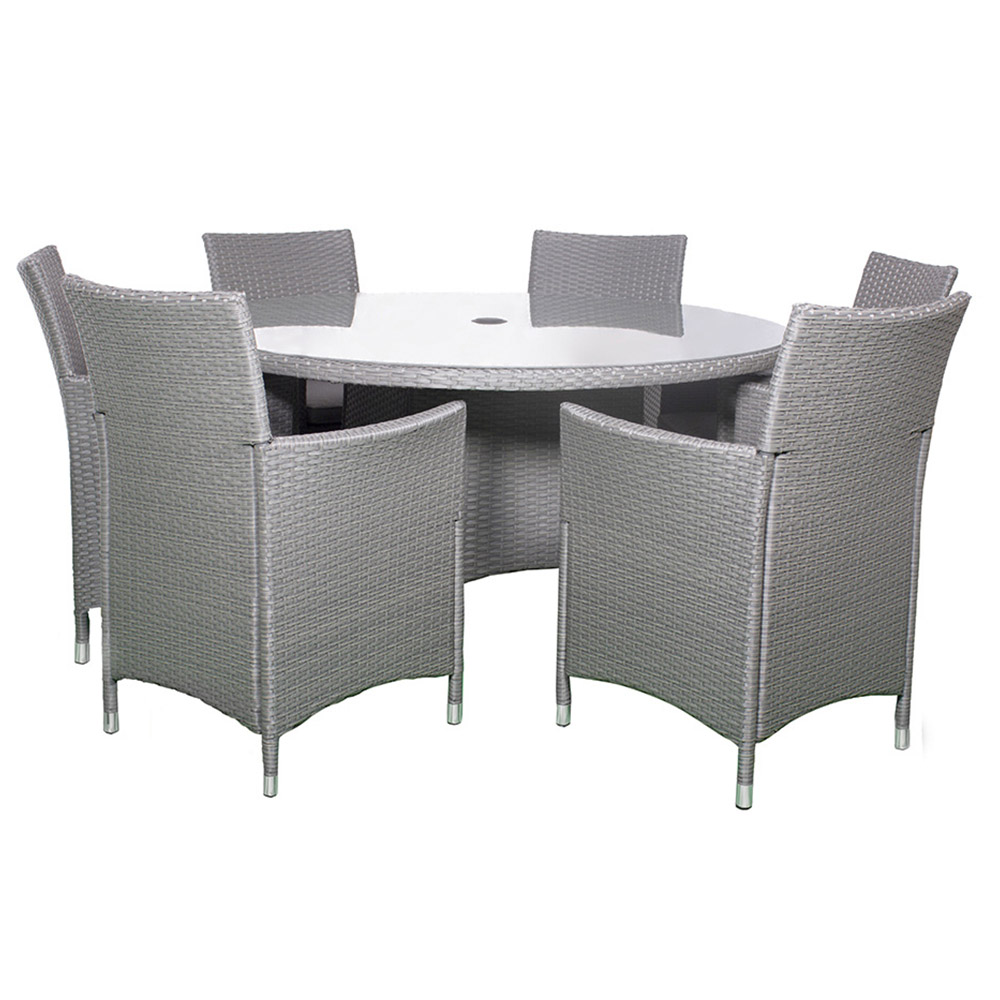 Nevada Grey 6 Seater KD Round Dining Set Image 3