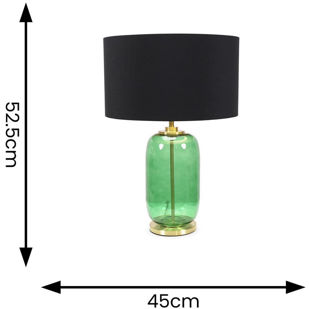 ValueLights Leigh Reni Black Shade Forest Green Glass LED Table Lamp Image 4