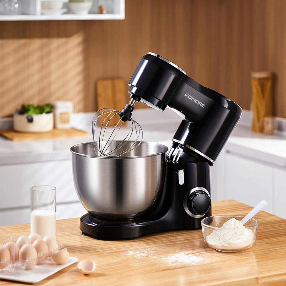 Komore AI1342 Black Multifunctional Stand Mixer with Steel Bowl Image 2