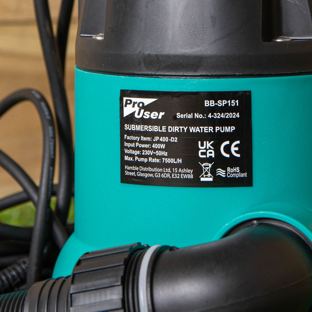 Samuel Alexander Submersible Dirty Water Pump with Automatic Floating Switch 400W 7500L Image 6