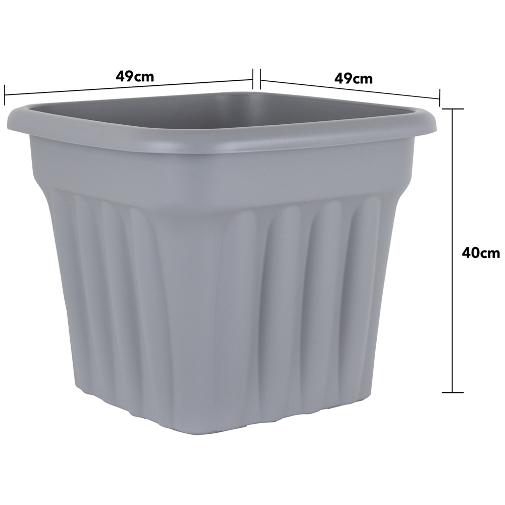 Wham Vista Upcycle Grey Recycled Plastic Square Planter 49cm 4 Pack Image 5