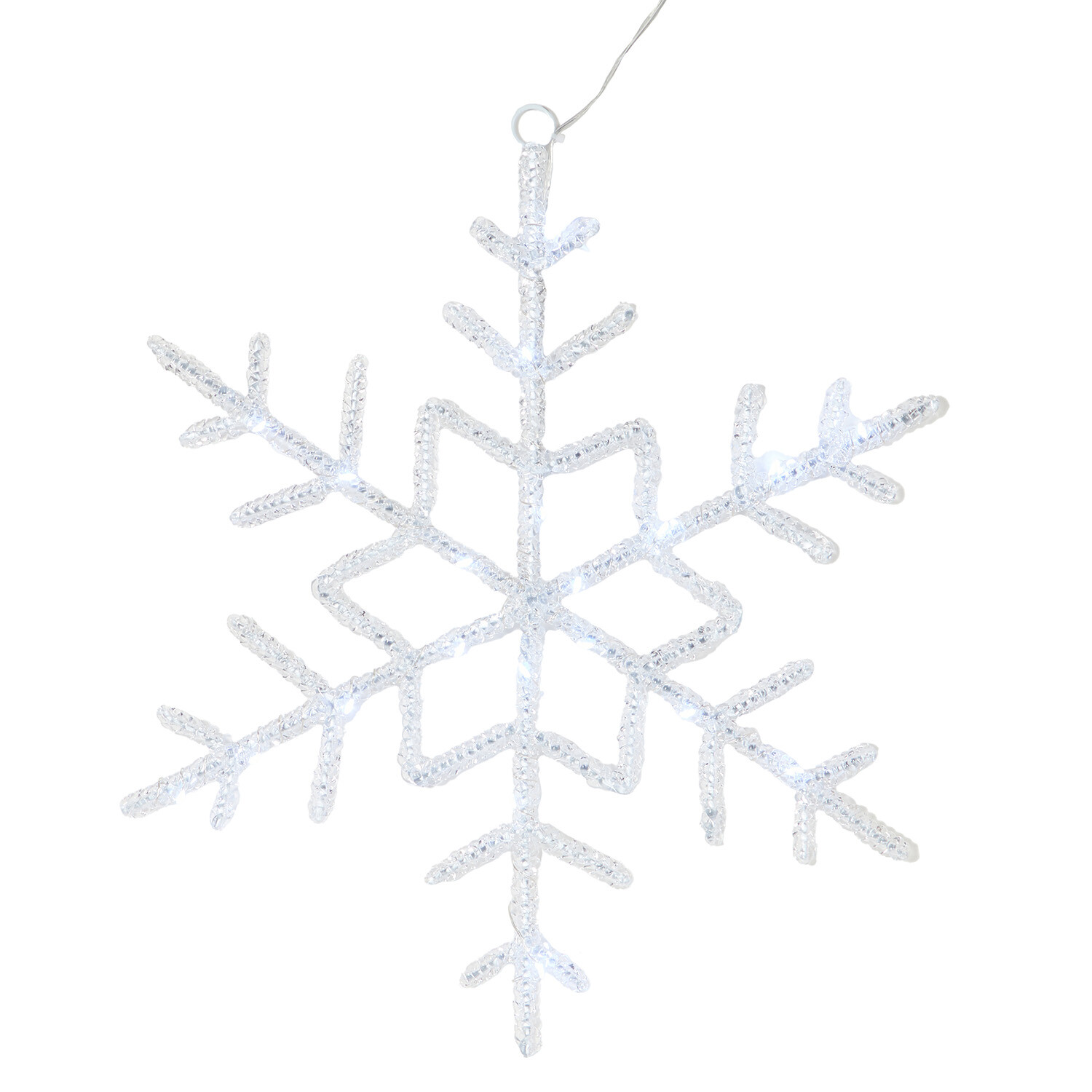 20 LED Acrylic Snowflake Outdoor Light - Silver Image 2