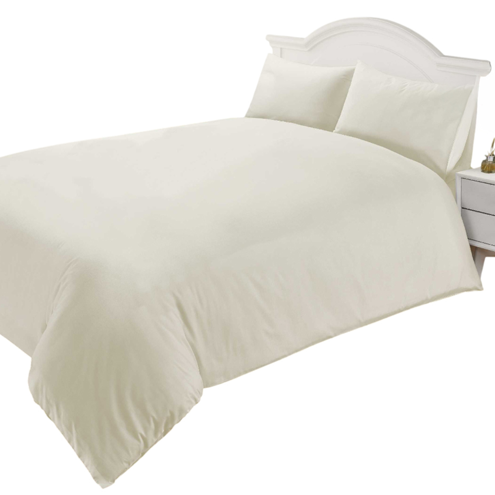 Rapport Home Super King Cream 400 Thread Count Cotton Percale Quilt Cover Image 1