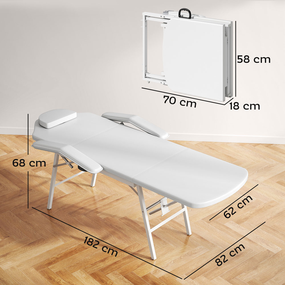 HOMCOM White 3 Zone Adjustable Massage Table Image 9